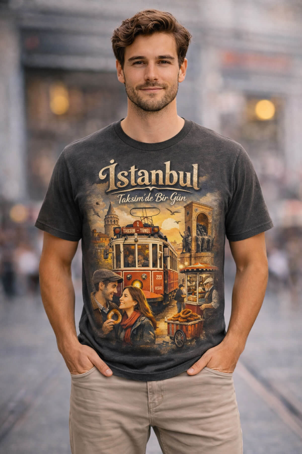 Taksimde Bir Gün - Baskılı Tişört