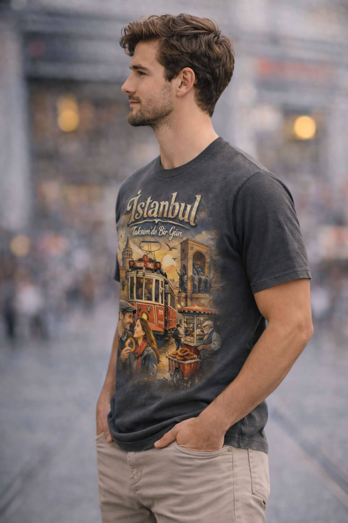 Taksimde Bir Gün - Baskılı Tişört